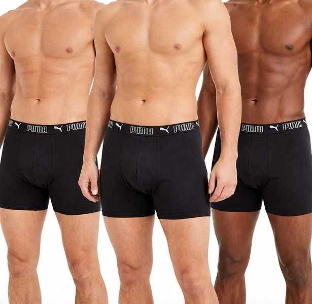 Puma bokserki majtki męskie Long 3-Pack czarne wygodne