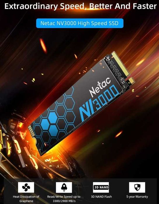 SSD диск Netac NV3000 250 GB NVMe M.2 2280 (NT01NV3000-250-E4X)