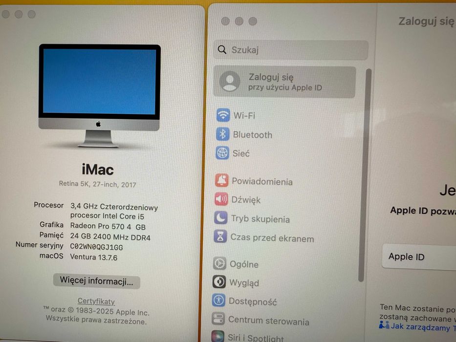 Apple iMac 27" Retina 5K i5 RAM 24Gb SSD 1Tb Radeon Pro 570