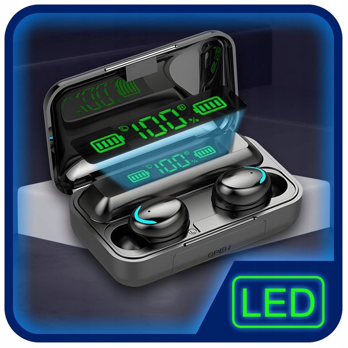 Słuchawki Bezprzewodowe Bluetooth 5.1 F9 - Pro Model 2023 Tws + Powerb