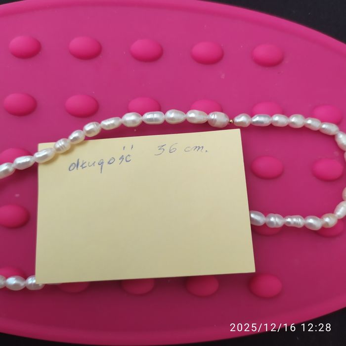 Perły słodkowodne prawdziwe, bransoletka podwójna albo koliadł 36 cm