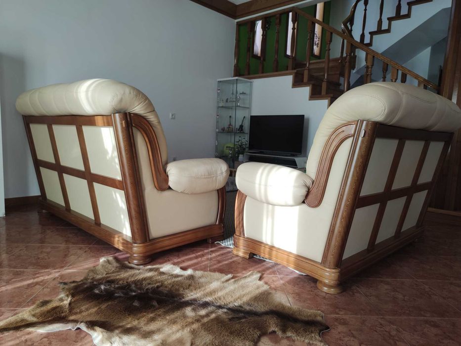 Sofás de sala em pele natural