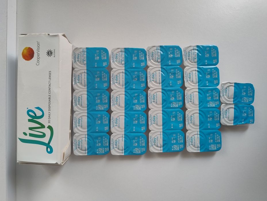 Soczewki jednodniowe Live Daily Disposable -1,50, 22 szt.