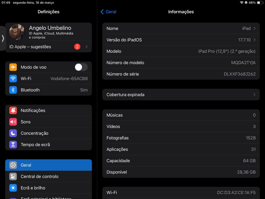 Ipad pro 12.9 + teclado e pencil.