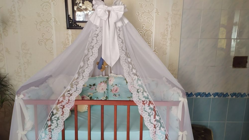 Дитячий матрац, бортики, балдахін