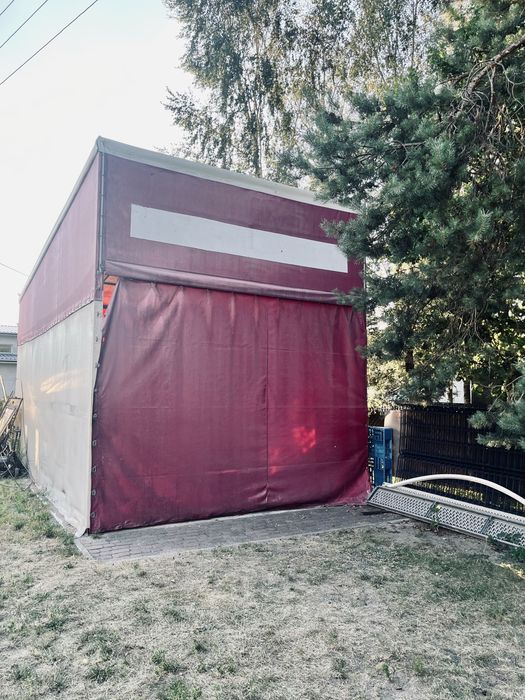 Wiata garażowa, magazynowa z antresolą i podnośnikiem