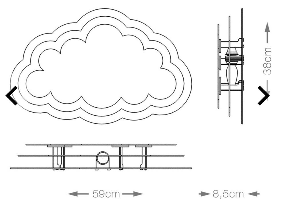 Lampka/kinkiet dziecięca chmurka KIKI z płyty drewnianej