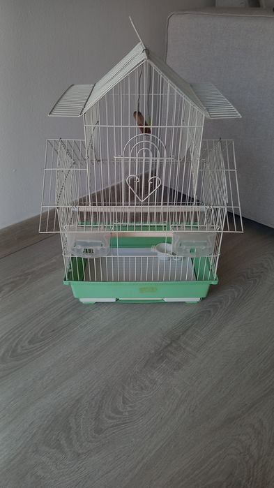 Gaiola pássaros com poleiro