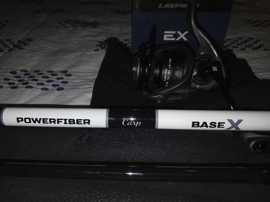 DAM Base-x Carp Carp Fishing Rod 2 Sections + Carreto 5000 carbon