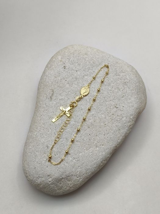 Złota Bransoletka Różaniec Pr.585 Nowa Zapraszamy