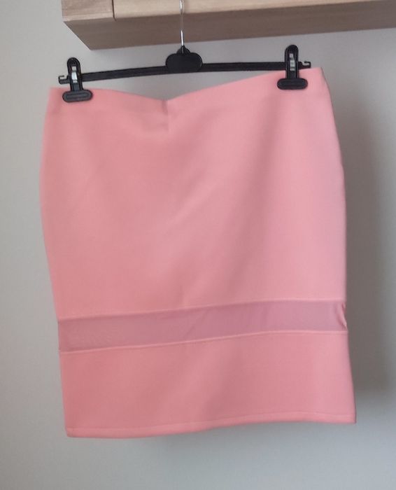 Spódnica XXL pudrowy róż mini