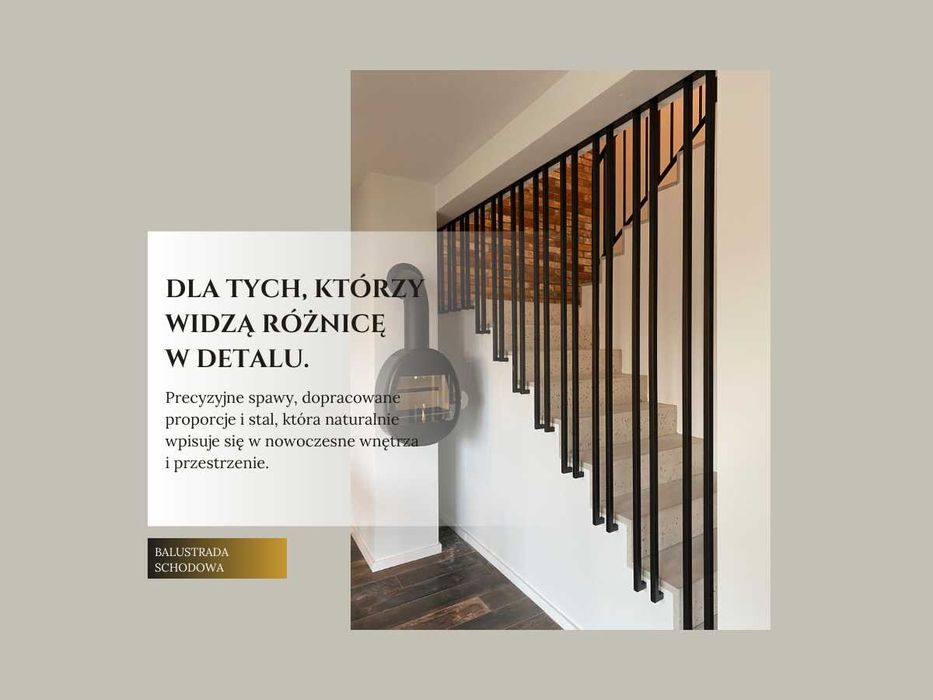 Balustrada wewnętrzna stalowa na wymiar | Nowoczesna | Śląsk