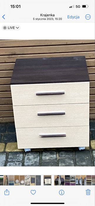 Szafka nocna na kolkach