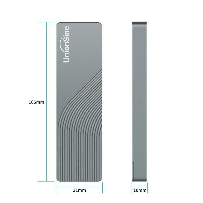 UnionSine MD202. Obudowa na dyski SSD. Nowa. m.2: NVMe PCIe oraz SATA.