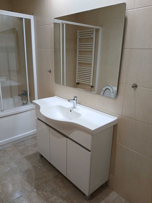 Móvel + lavatório WC 100cm branco brilho