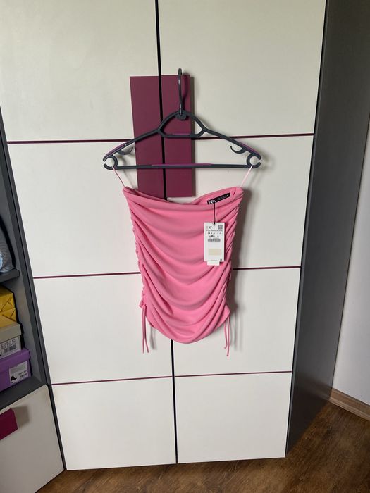 Różowa spódniczka Zara S viral nowa coquette hit wiosna