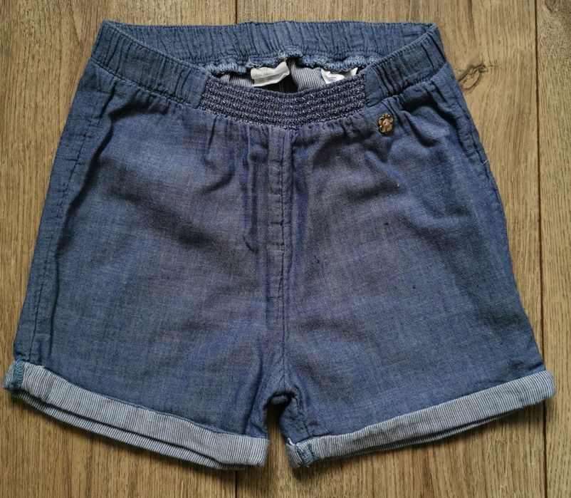 H&M krótkie spodenki z cienkiego miękkiego jeansu, rozm. 98 cm