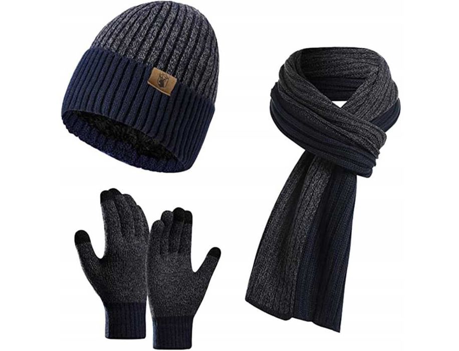 Zestaw dla mężczyzny czapka, rękawiczki, szalik na prezent na święta