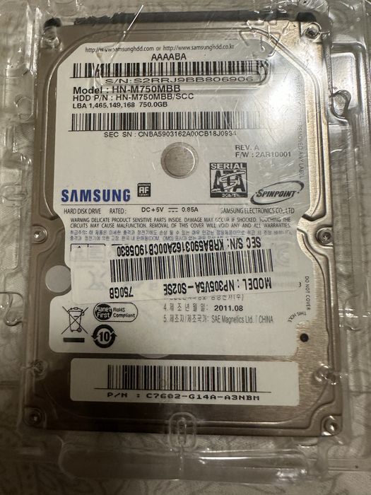 жорсткий диск Samsung SpinPoint HN-M750MBB