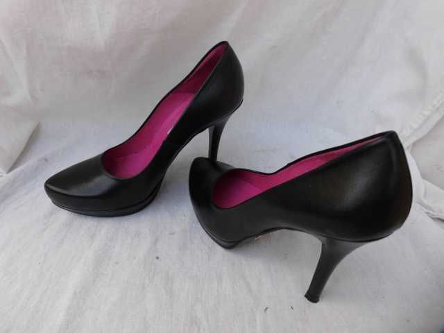 Buffalo London skórzane szpilki 36 platforma