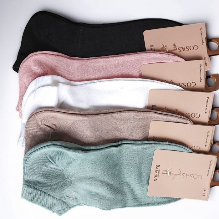 Gładkie bambusowe damskie skarpetki krótkie roz 39-42