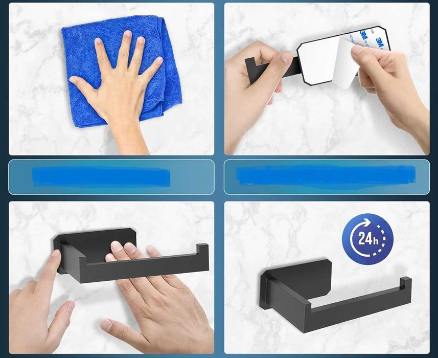 Samoprzylepny Uchwyt na Papier Toaletowy za Stali Nierdzewnej+2xUchwyt