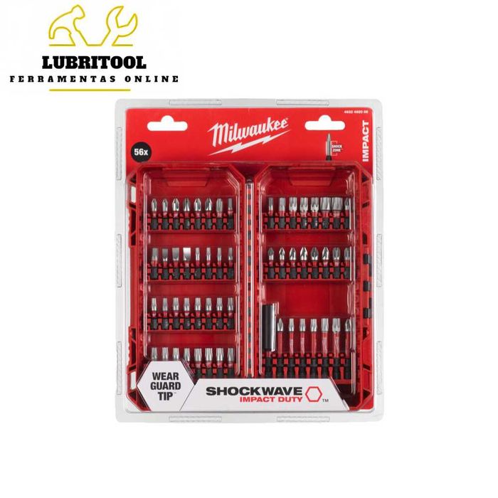 MILWAUKEE Jogo 56Pcs Bits SHOCKWAVE 492006 | NOVOS