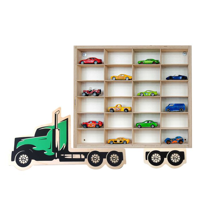 Drewniana Półka na Resoraki / Ekspozytor Hot Wheels / Garaż na autka