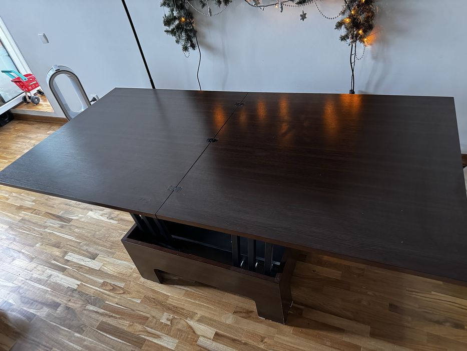 Журнальний стіл 90*90 см трансформер в обідній стіл 180*90 см венге