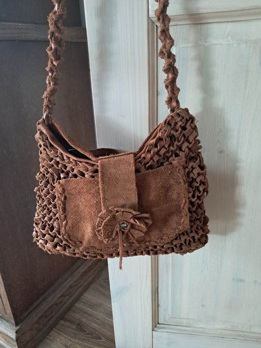 Torebka boho z naturalnej skóry