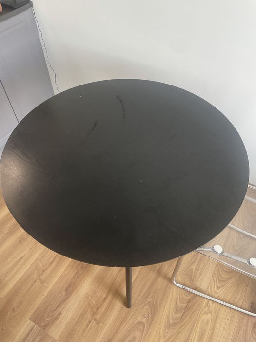okrągły stół czarny 105cm z drewna LISABAO