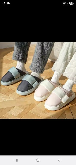 Hit chodaki mule ocieplane klapki laczki 39/40 róż