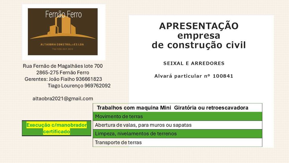 construção civil movimentação de terras