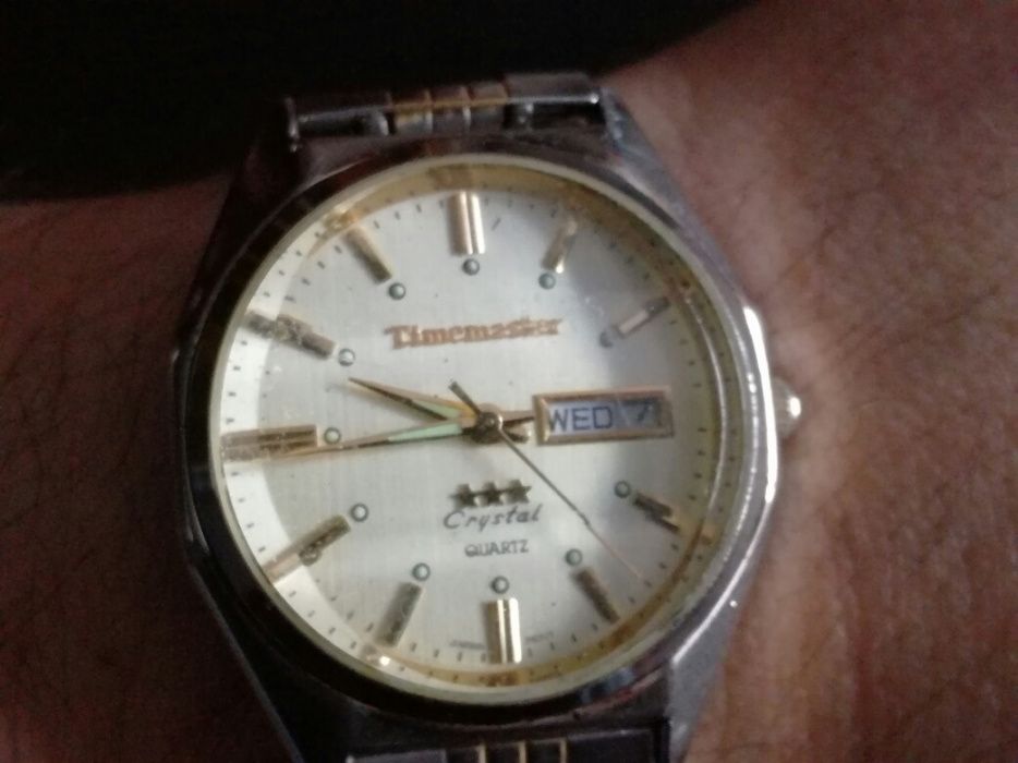 Męski zegarek Timemaster Crystal 3 star - bransoleta,podwójny datownik