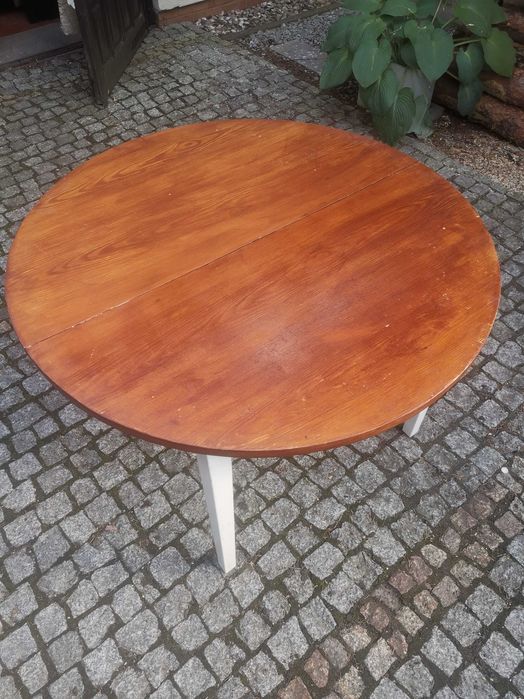 Okrągły rozkładany stół śr 110cm