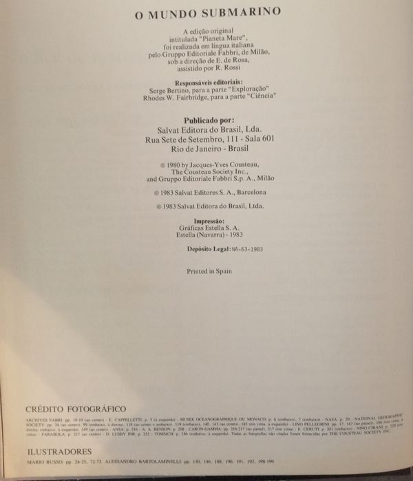 Coleção O Mundo Submarino - Cousteau
