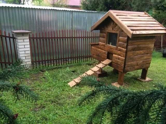 Kurnik dla 4-8 kur kaczek perliczek deska sosna świerk  ocieplony