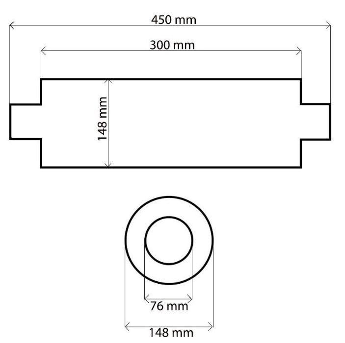 Tłumik SPORTOWY Przelotowy Wydech ŚRODKOWY TurboWorks Tuning Sklep