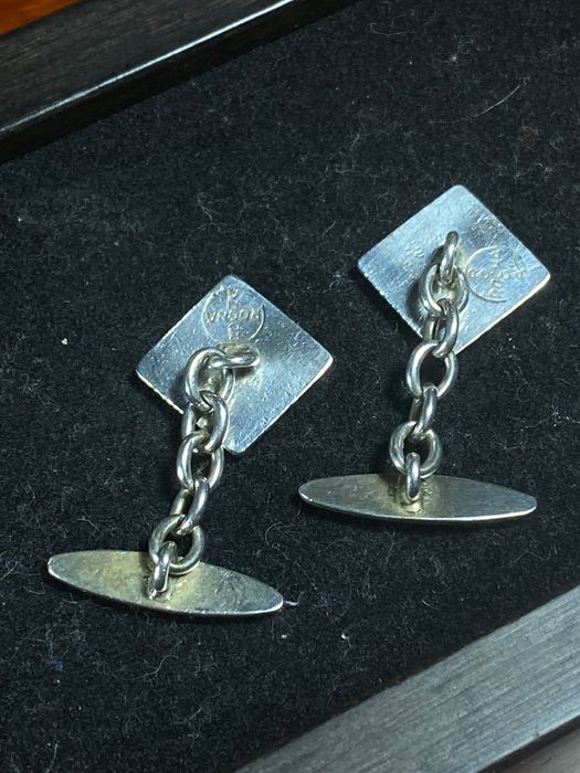 Botões de punho Platina Ouro Prata Contrastados Portugal Anos 30