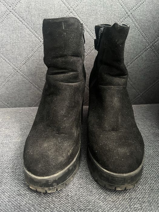 Botki jesienne Sinsay 39 czarne na platformie typu traktorek