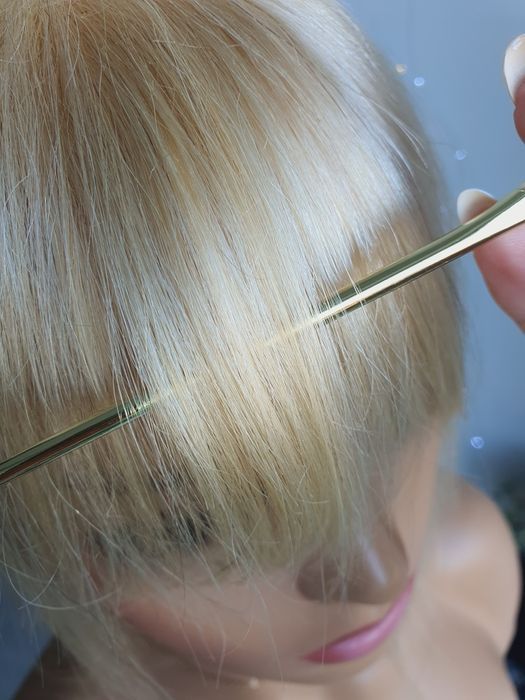 Tupet z włosów naturalnych mini tupet jasny blond refleksy