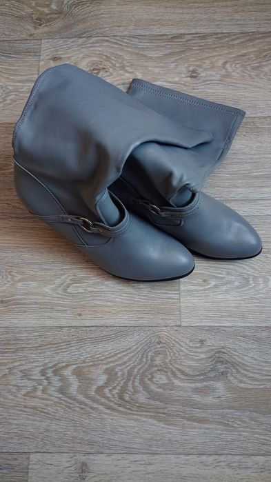 Kozaki 40 nieocieplone szare