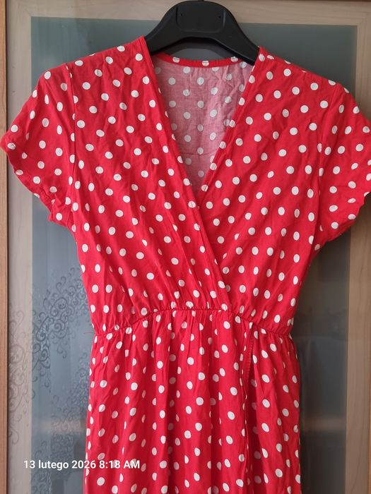 Wiskozowa sukienka w grochy