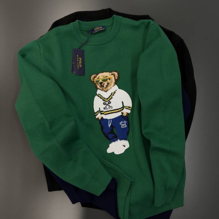 POLO RALPH LAUREN свитер с медведем мужской черный оригинал