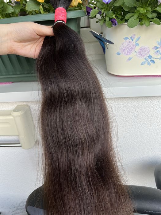 : Wlosy dziewicze 62 cm delikatne braz naturalne