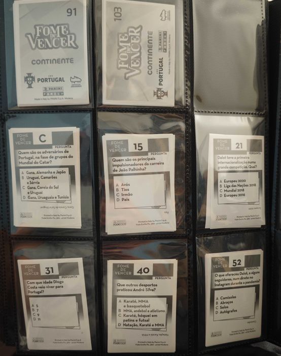 Cromos Fome de Vencer 2018, 2021 e 2022