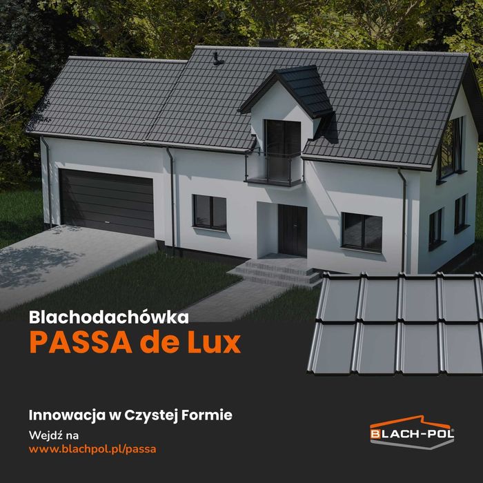 Blachpol Passa de Lux blachodachówka płaska vat 8% Nowość