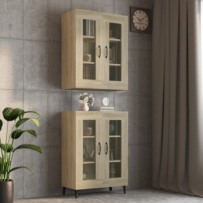 Armário de parede em madeira de carvalho 69,5x34x90 (Novo em Kit)