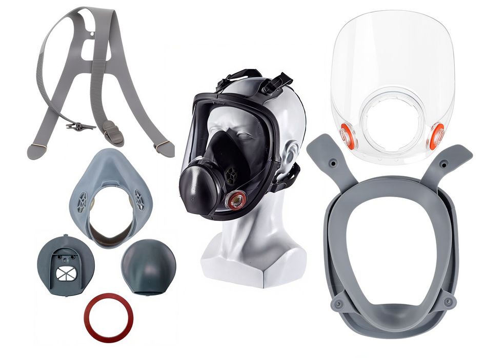 Запасные части для респиратора 6800: лицевой обтюратор, визор и др.