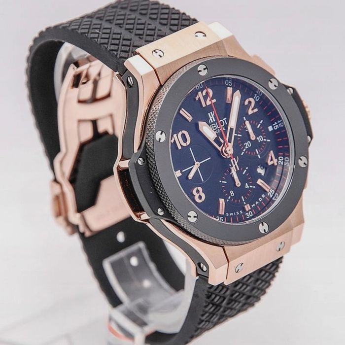 Мужские часы хронограф Hub ot Big Bang Rose Gold 44 mm
